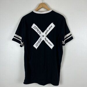 22Fresh Bauer Hockey Tape Black Ringer T-Shirt L Graphic Print